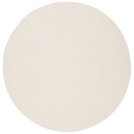 Safavieh 3 x 3 ft. Braided Contemporary Round Hand Woven Area Rug; Ivory & Beige BRD315B-3R